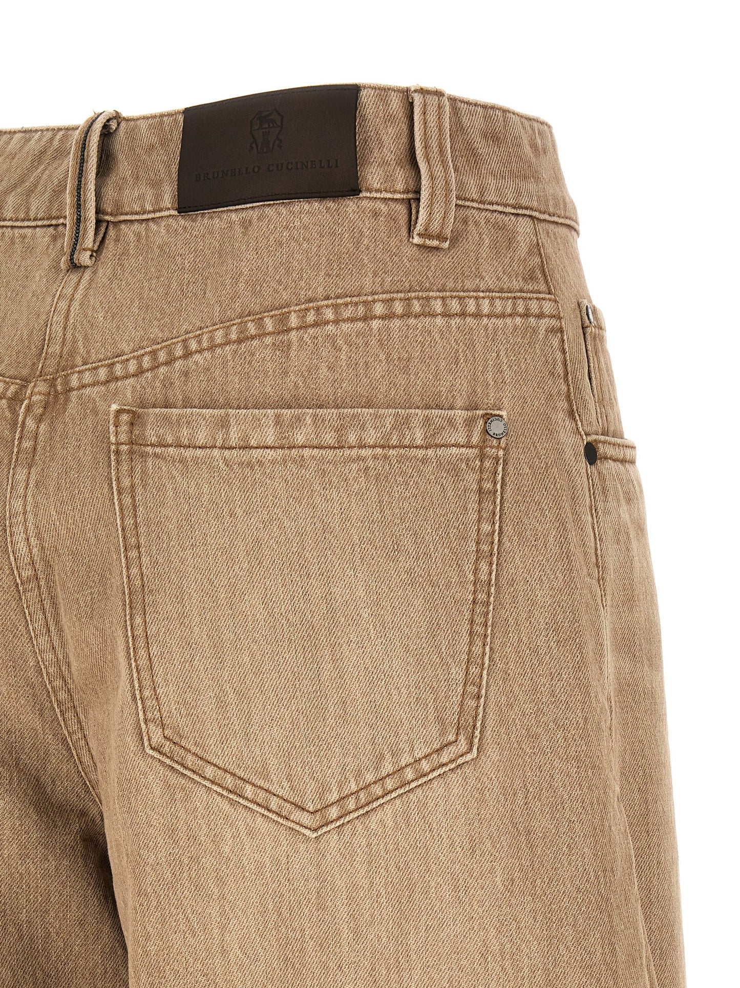 Brunello Cucinelli Beige Cotton Jeans Denim - Women's Wide Leg