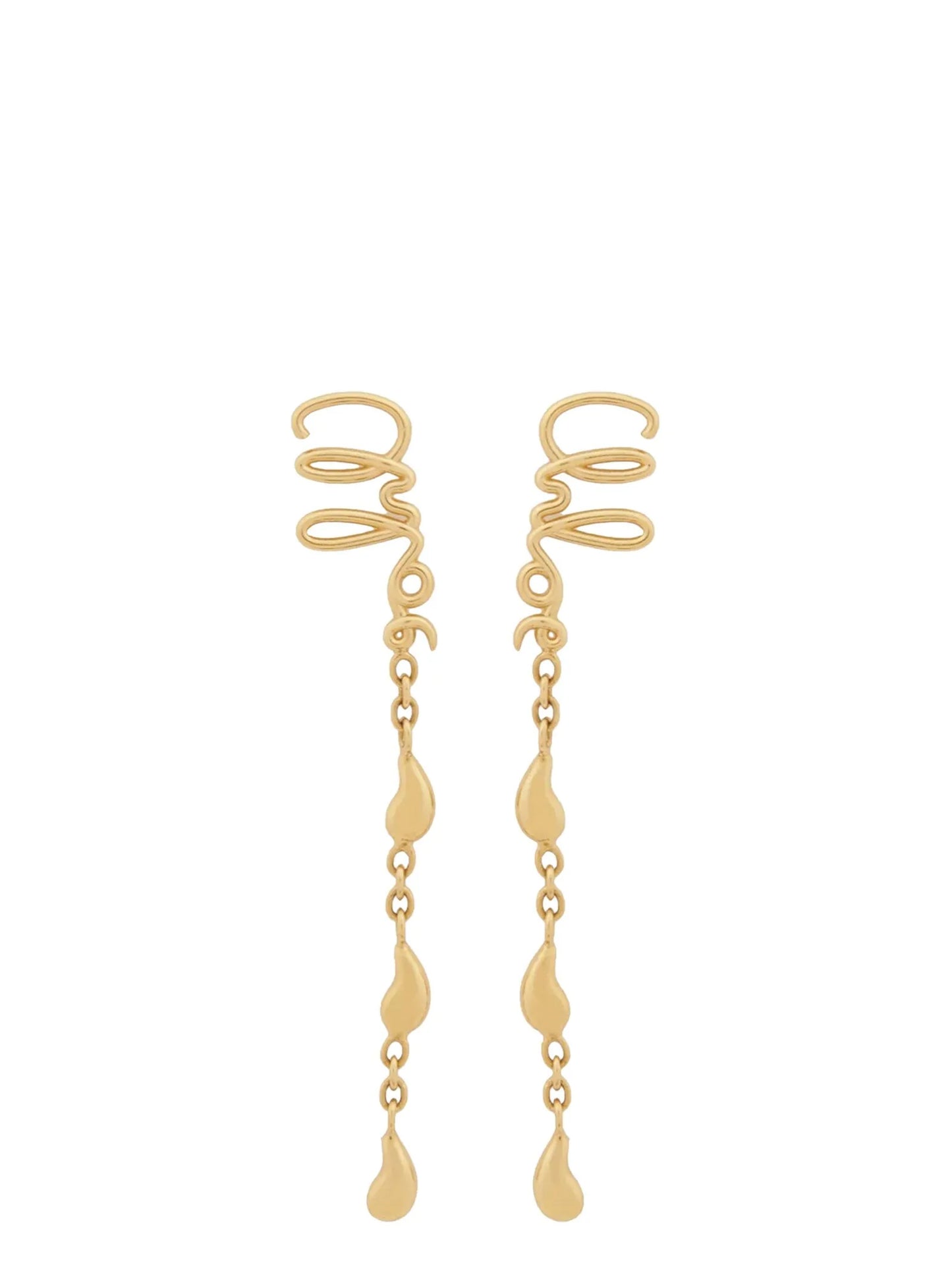 Chloé Gold Brass Earrings - Iconic Pendant Design