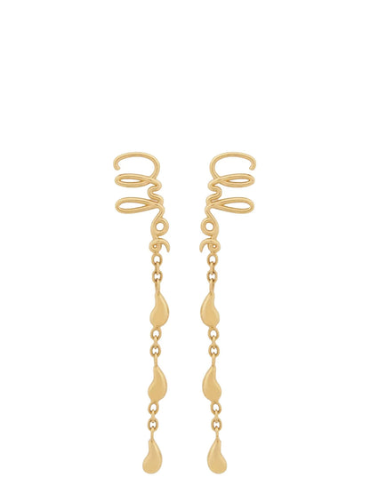 Chloé Gold Brass Earrings - Iconic Pendant Design