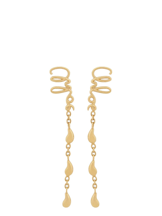 Chloé Gold Brass Earrings - Iconic Pendant Design