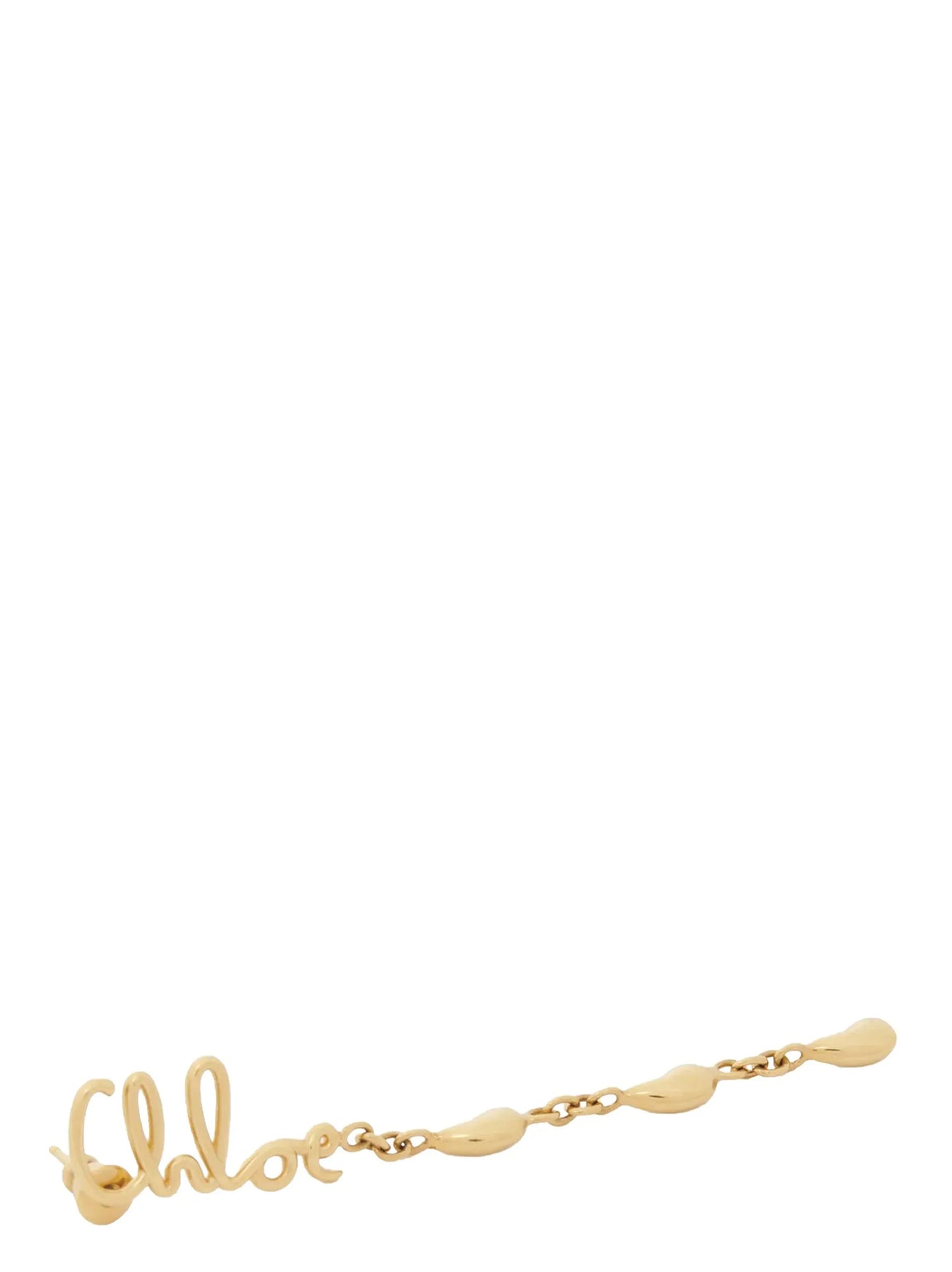 Chloé Gold Brass Earrings - Iconic Pendant Design