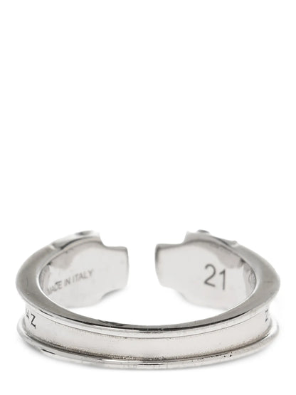 Alexander McQueen Thin Twin Skull Silver Stainless Steel Ring
