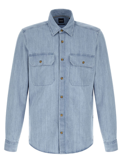Hugo Boss Blue Cotton Blouse