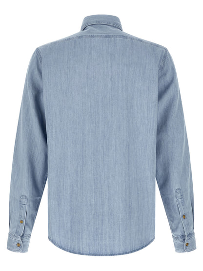 Hugo Boss Blue Cotton Blouse