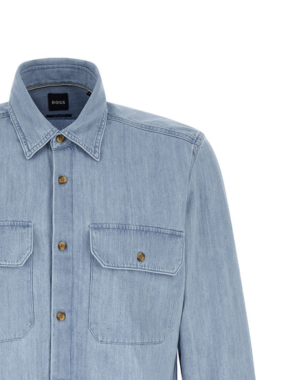 Hugo Boss Blue Cotton Blouse