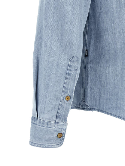 Hugo Boss Blue Cotton Blouse
