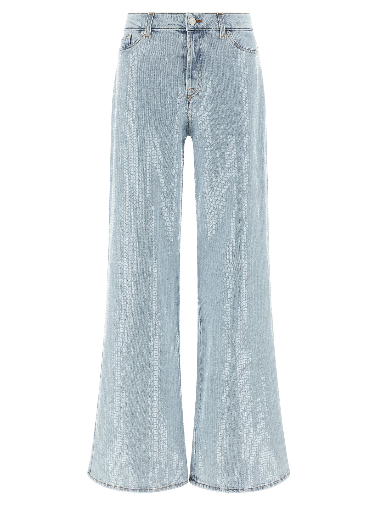 7 For All Mankind Blue Cotton Flared Lotta Jeans