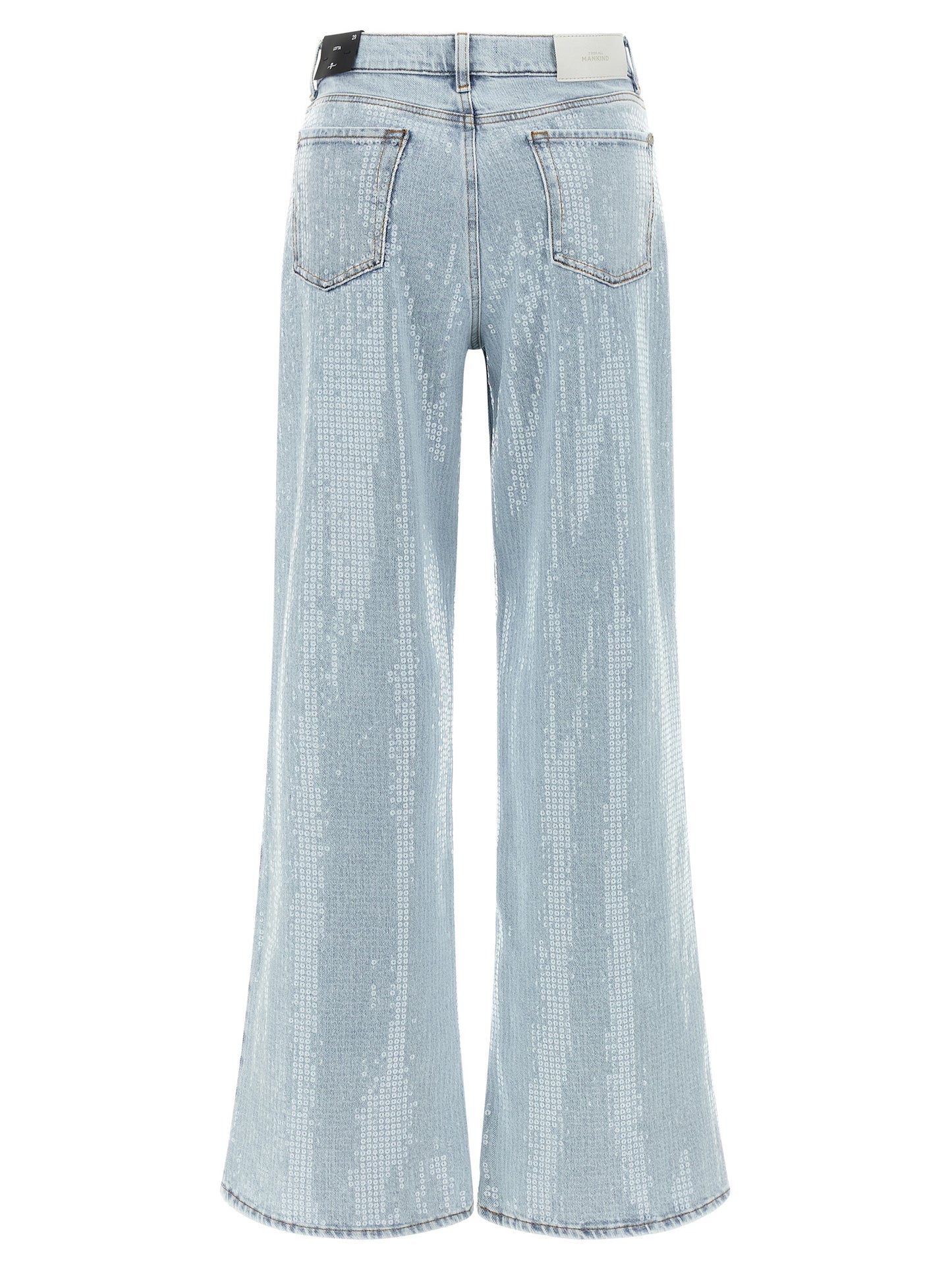 7 For All Mankind Blue Cotton Flared Lotta Jeans