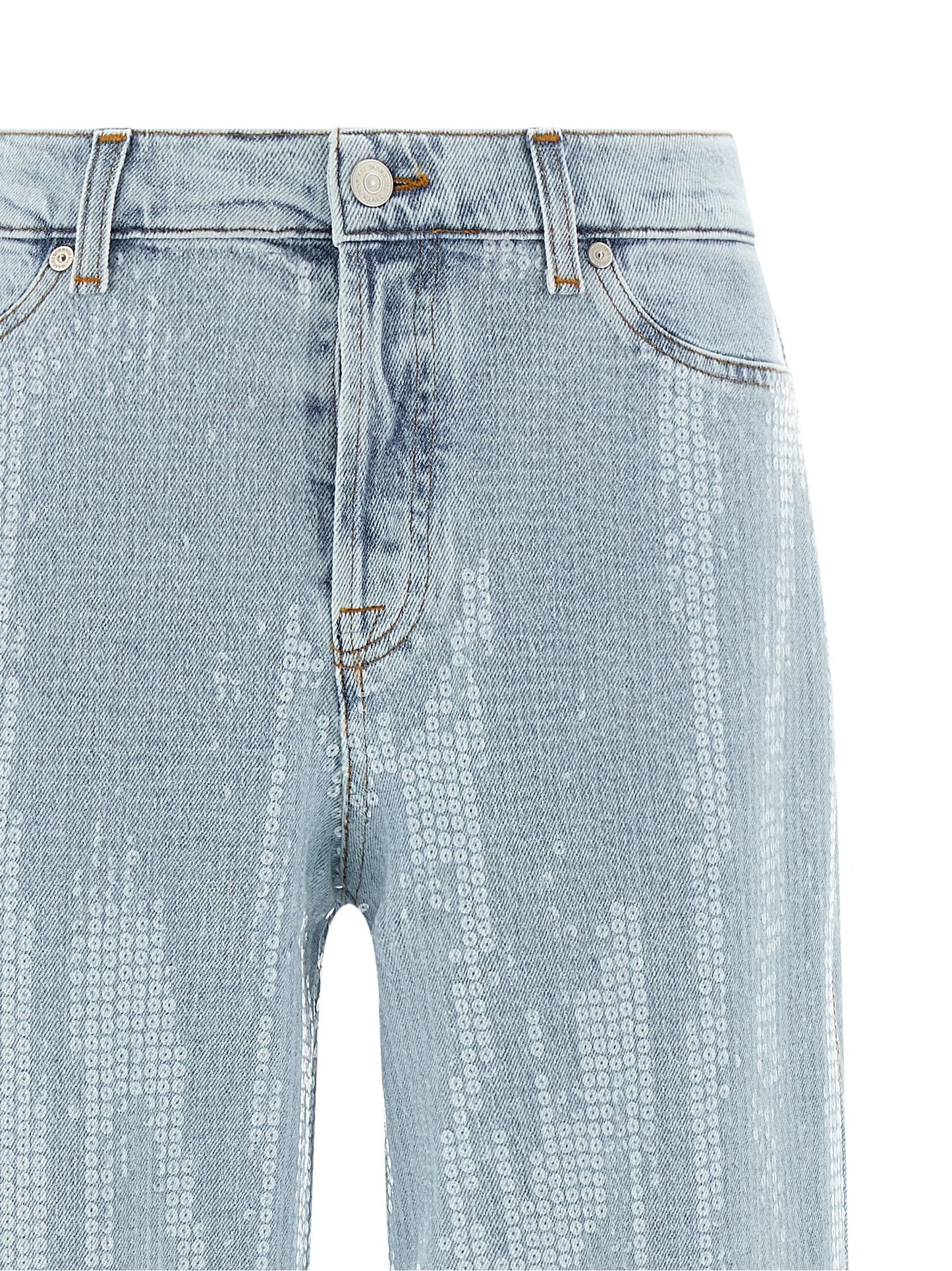 7 For All Mankind Blue Cotton Flared Lotta Jeans