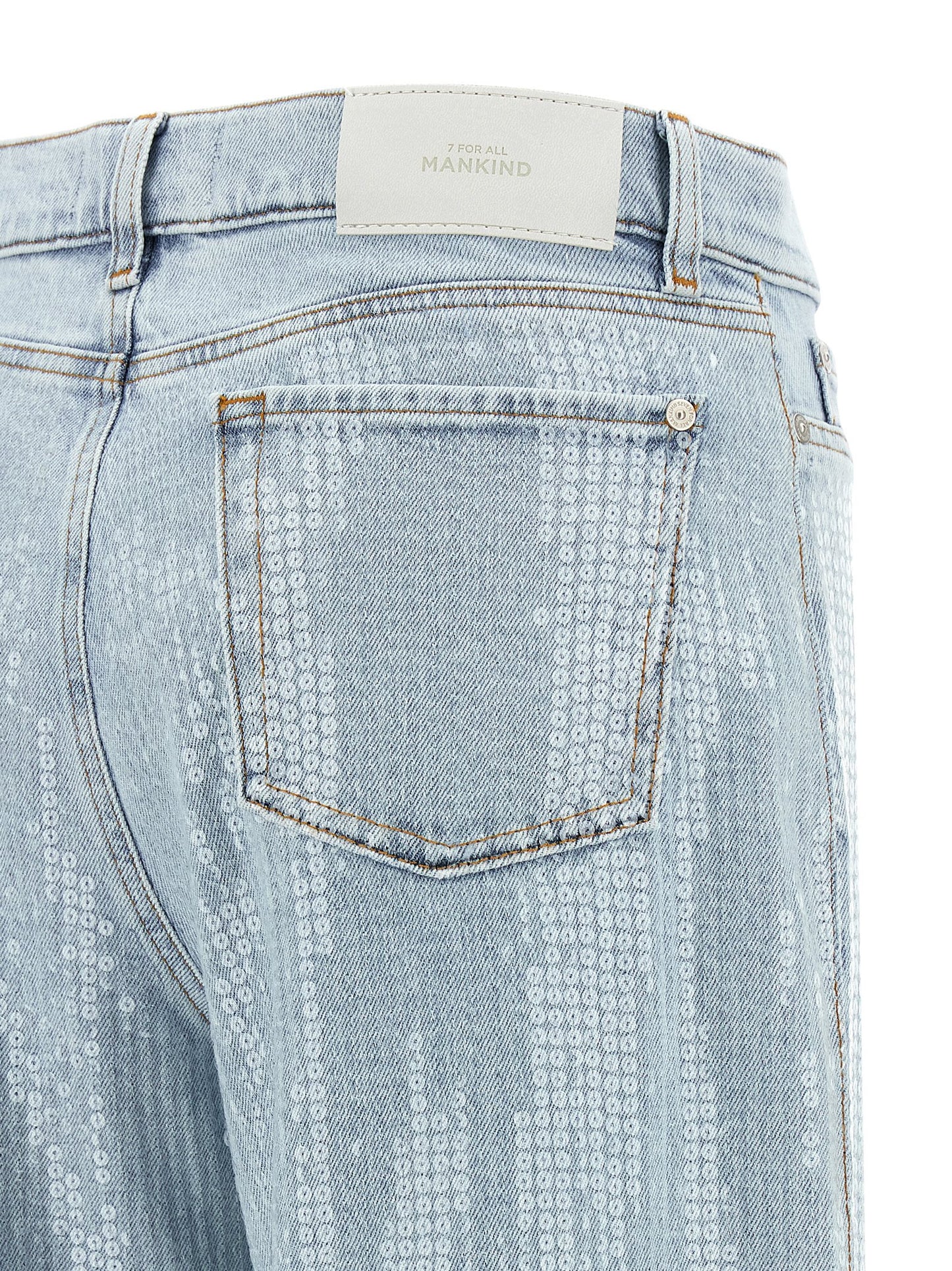 7 For All Mankind Blue Cotton Flared Lotta Jeans