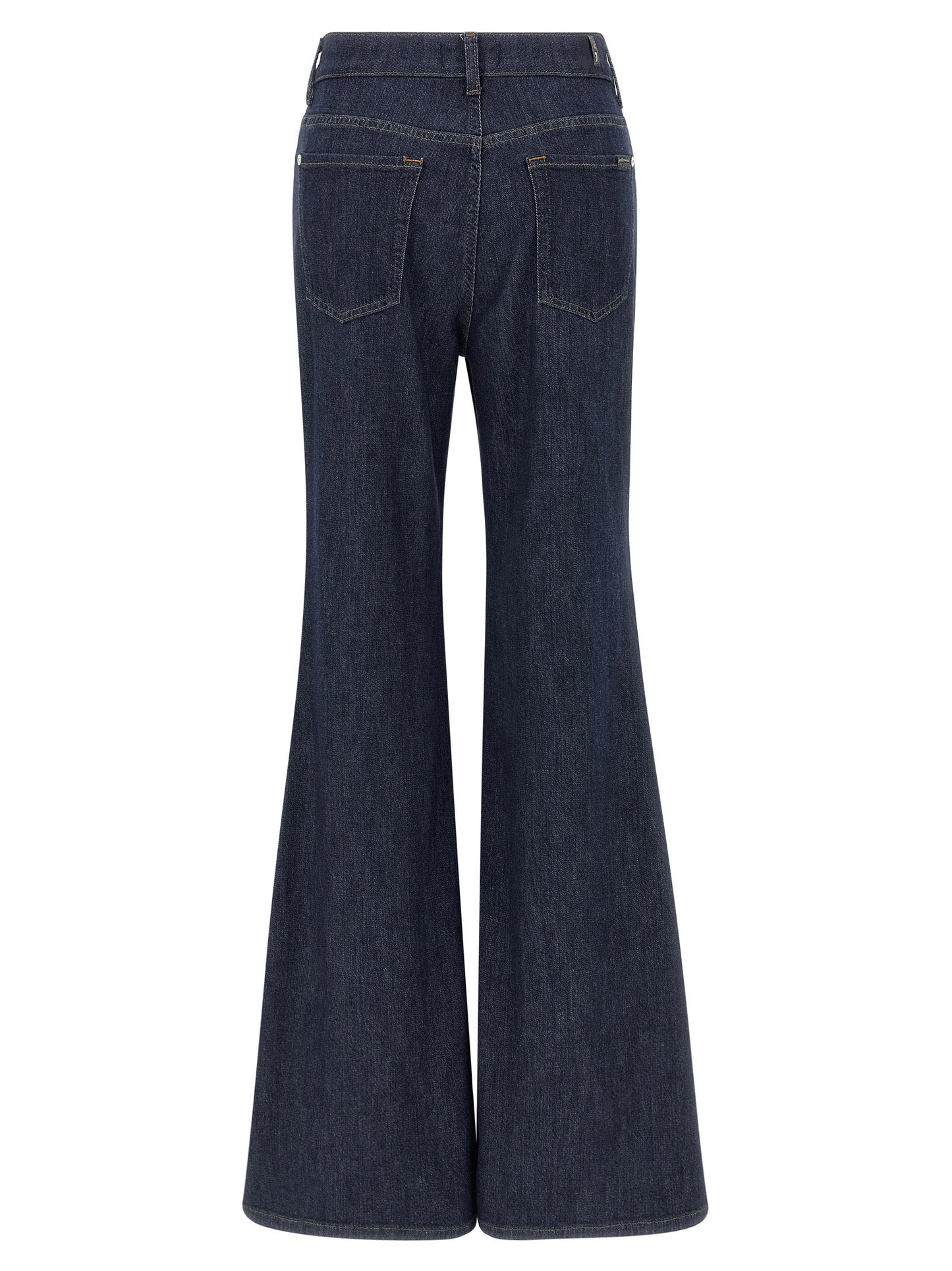 7 For All Mankind Blue Cotton Retro Flared Jeans