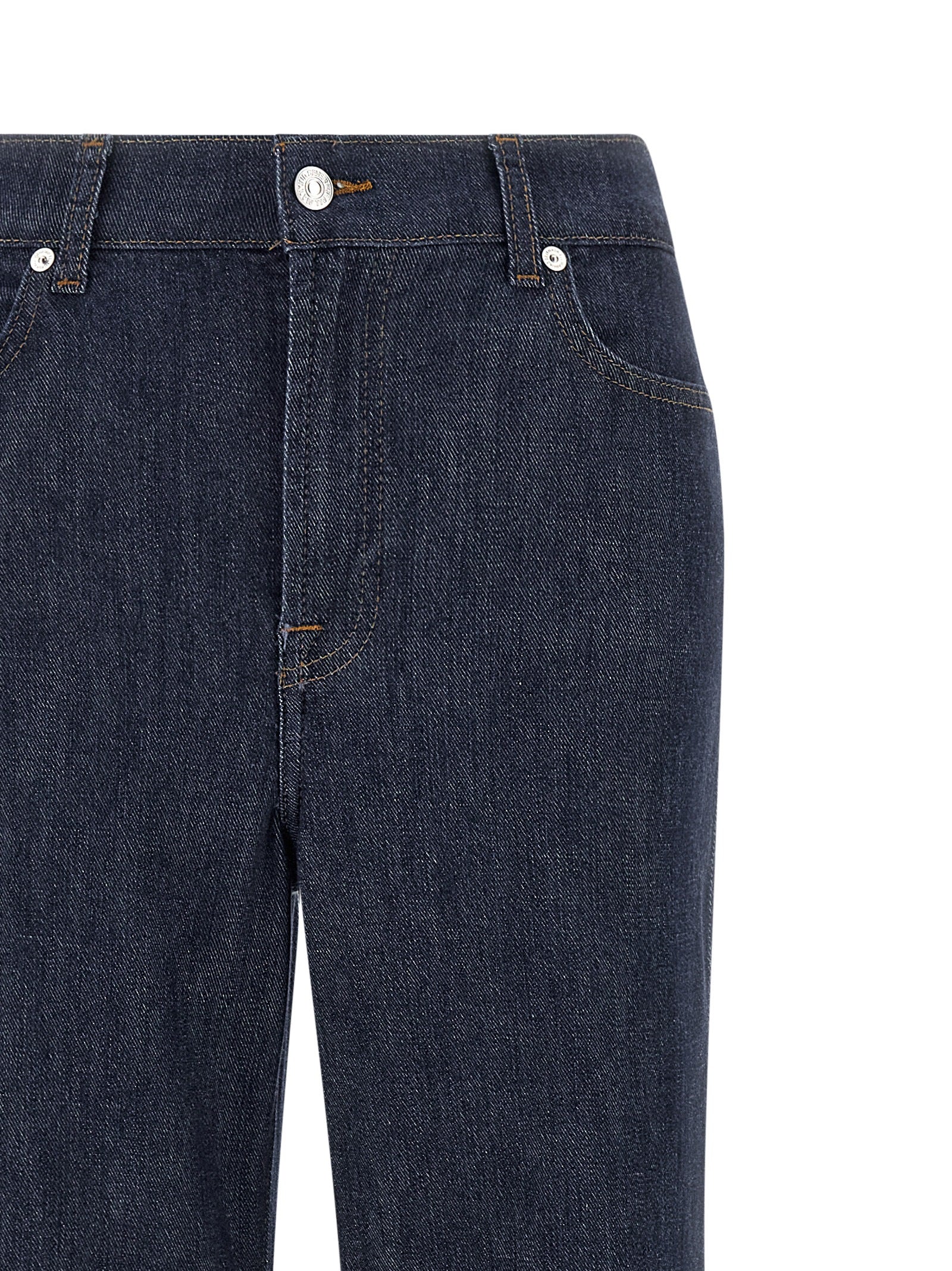 7 For All Mankind Blue Cotton Retro Flared Jeans
