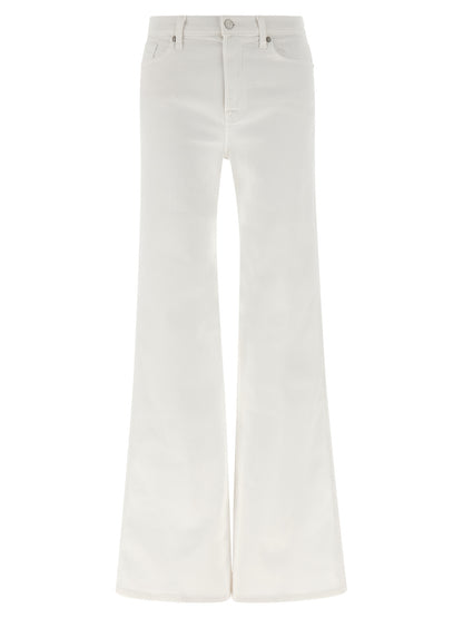 7 For All Mankind White Cotton Flared Modern Dojo Jeans