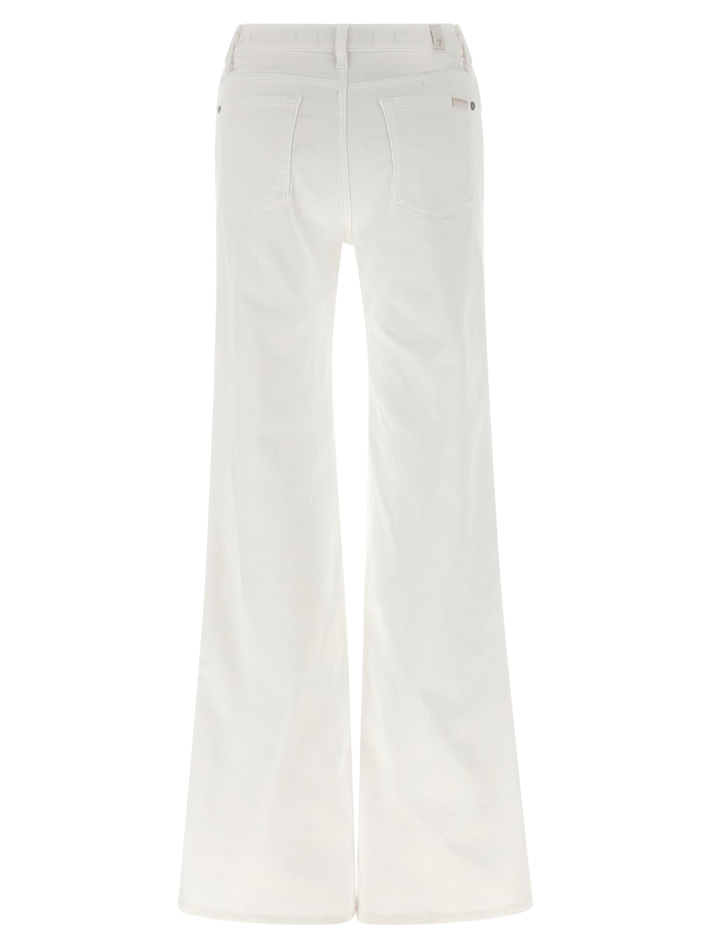 7 For All Mankind White Cotton Flared Modern Dojo Jeans