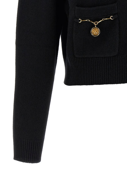 Chloé Black Merino Wool and Cashmere Cardigan