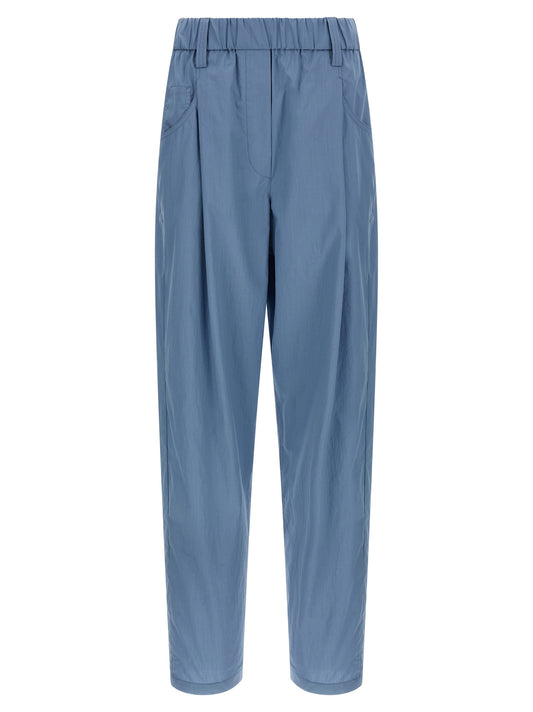 Brunello Cucinelli Blue Cotton Casual Pants