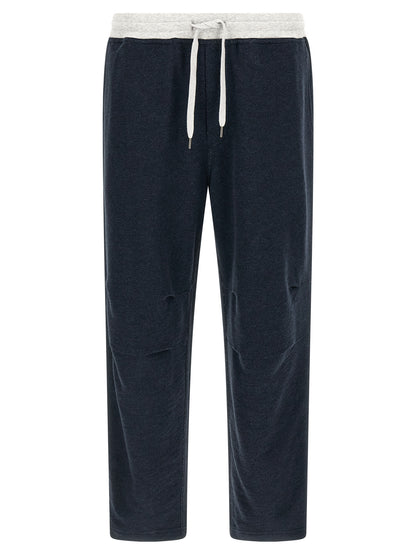 Brunello Cucinelli Blue Cotton Joggers