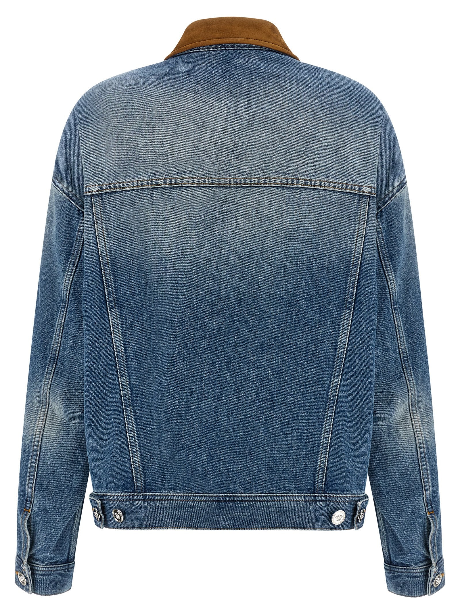 Versace Blue Cotton Denim Trucker Jacket