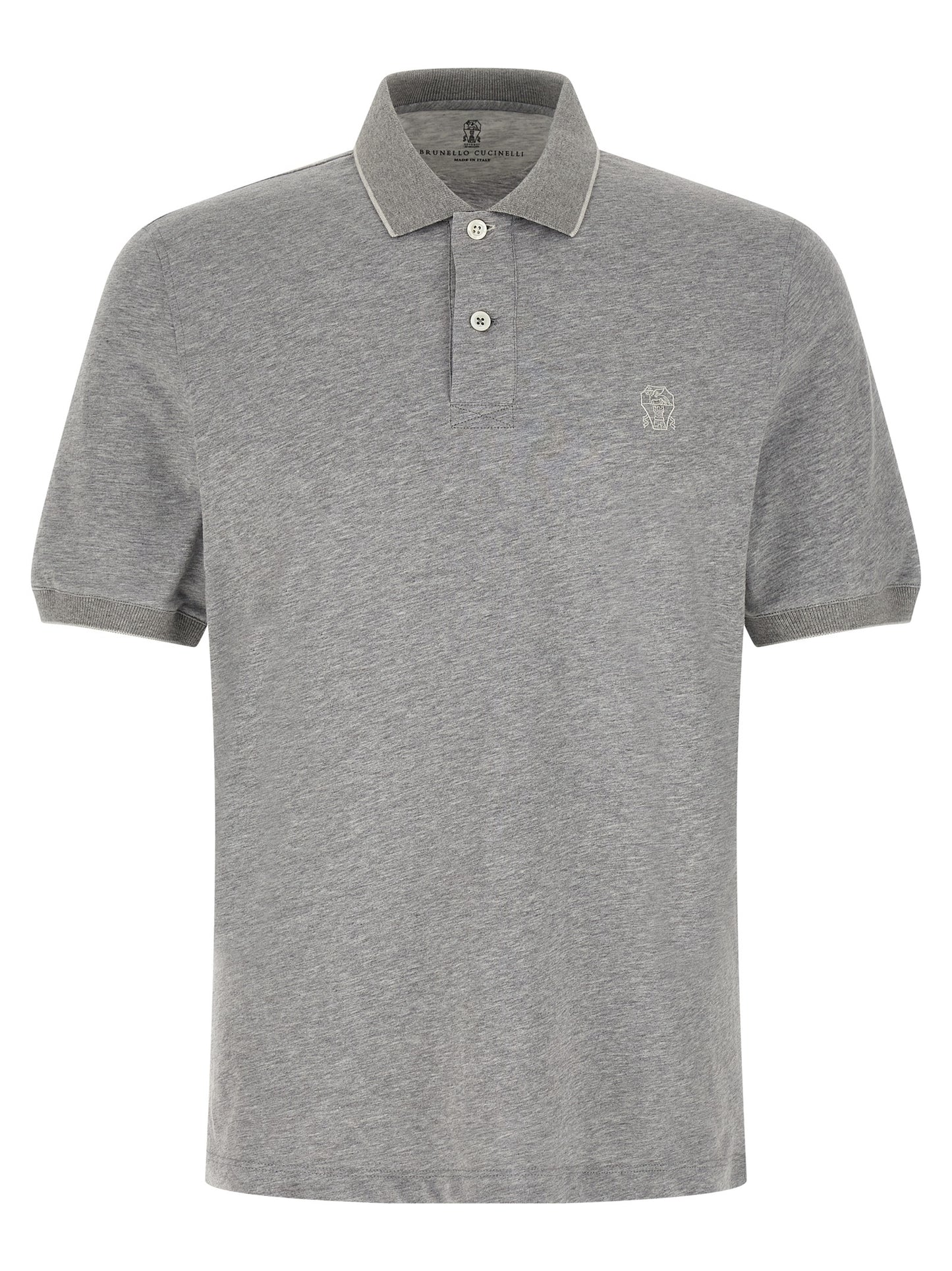 Brunello Cucinelli Gray Cotton Polo Shirt - 3XL