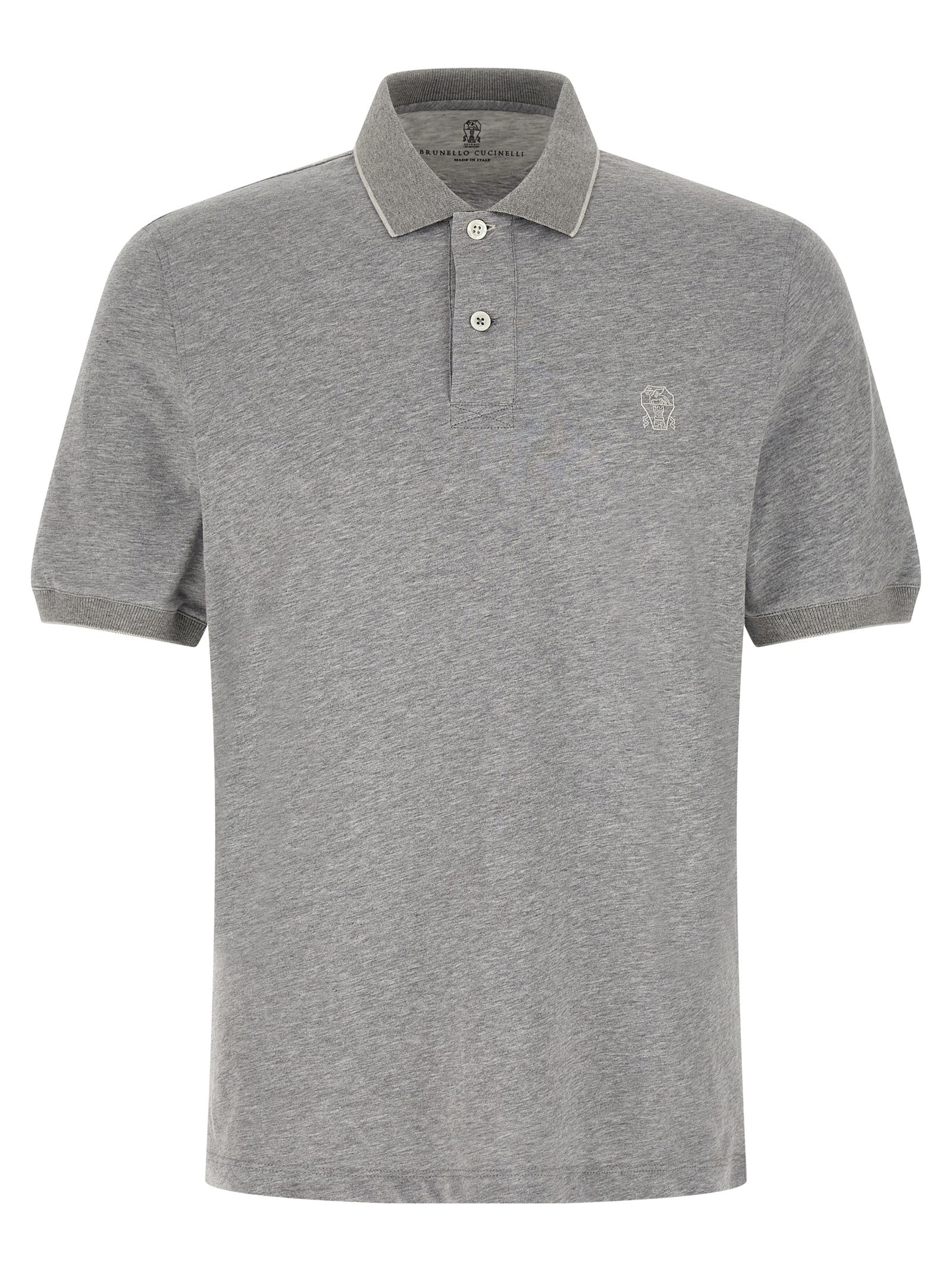 Brunello Cucinelli Gray Cotton Polo Shirt - 3XL