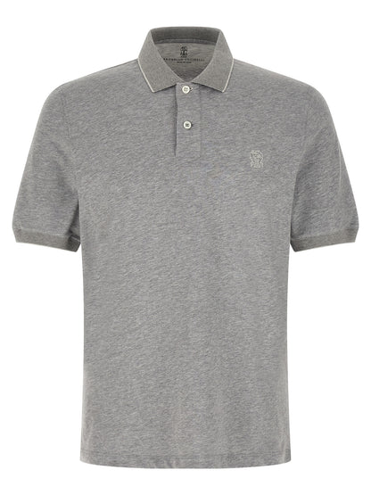 Brunello Cucinelli Gray Cotton Polo Shirt - 3XL