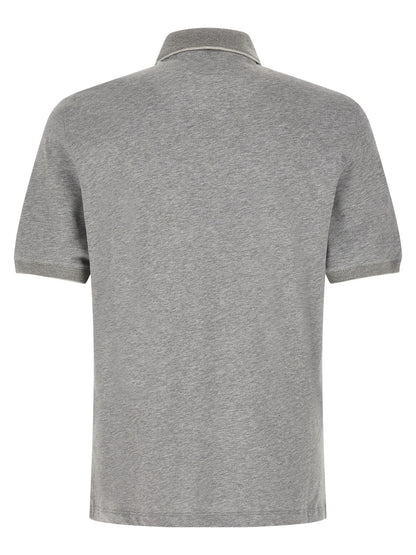 Brunello Cucinelli Gray Cotton Polo Shirt - 3XL