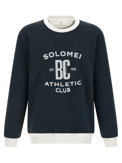 Brunello Cucinelli Blue Cotton Sweatshirt