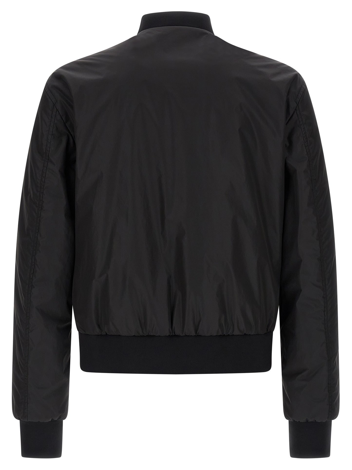 Dolce & Gabbana Black Polyamide Bomber Jacket