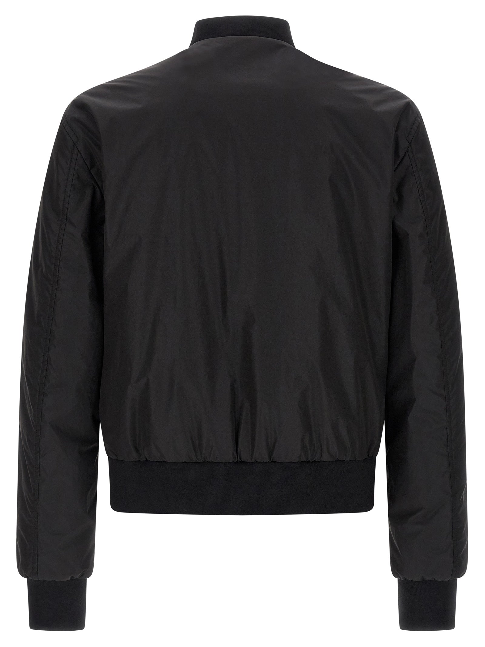 Dolce & Gabbana Black Polyamide Bomber Jacket