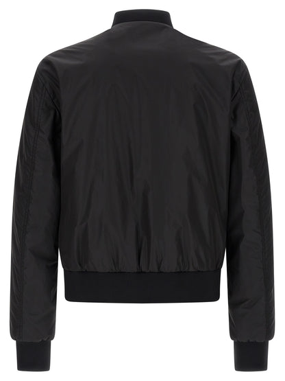 Dolce & Gabbana Black Polyamide Bomber Jacket