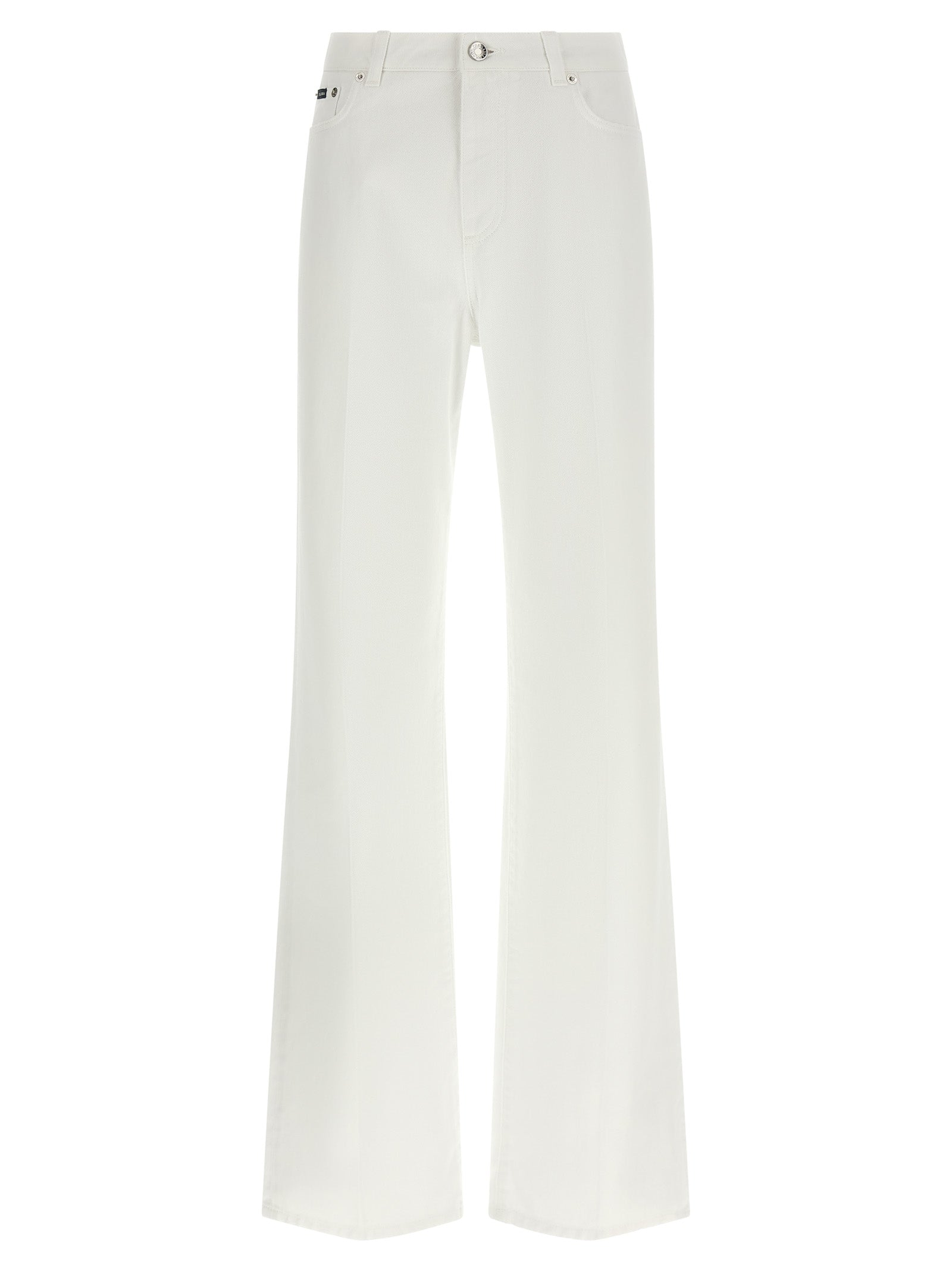 Dolce & Gabbana White Cotton Flared Jeans for Women
