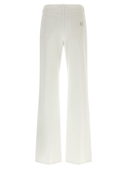 Dolce & Gabbana White Cotton Flared Jeans for Women