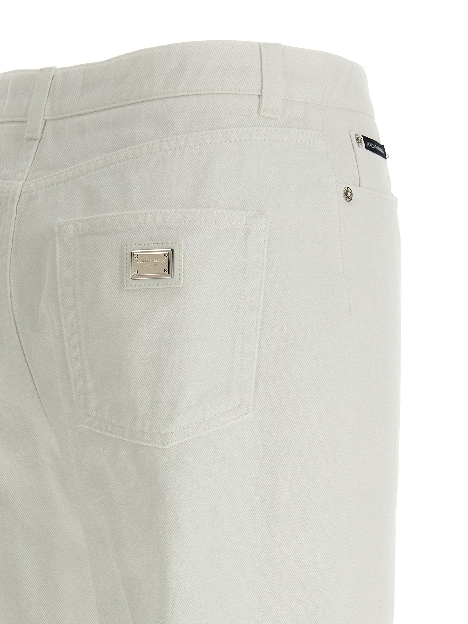 Dolce & Gabbana White Cotton Flared Jeans for Women