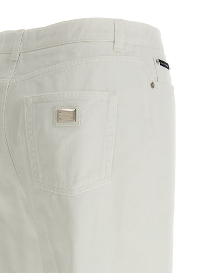 Dolce & Gabbana White Cotton Flared Jeans for Women