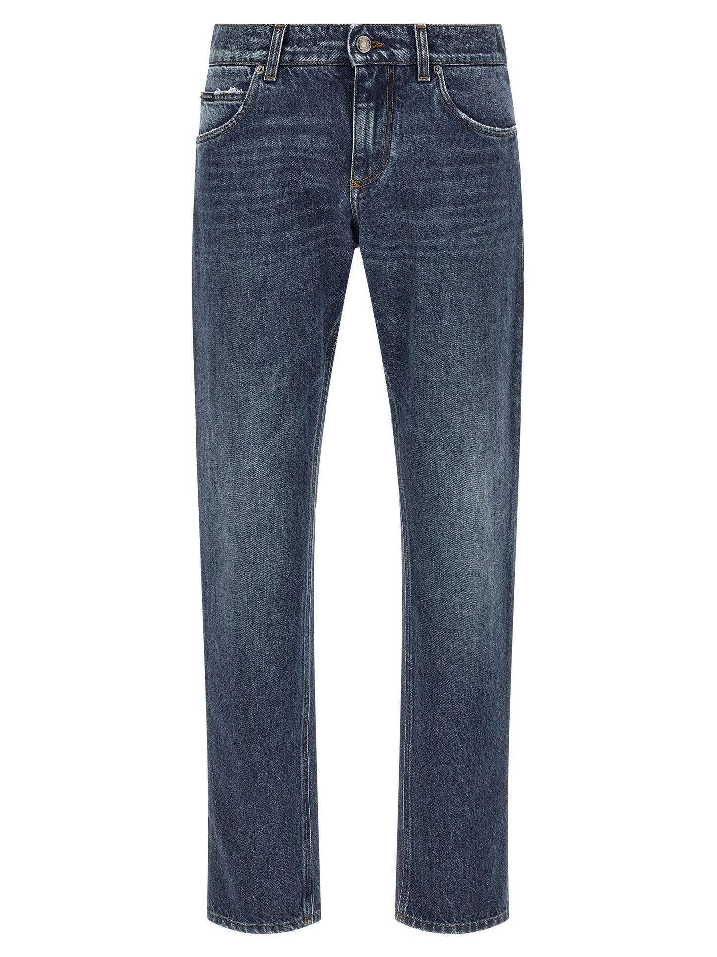 Dolce & Gabbana Blue Cotton Straight-Leg Jeans
