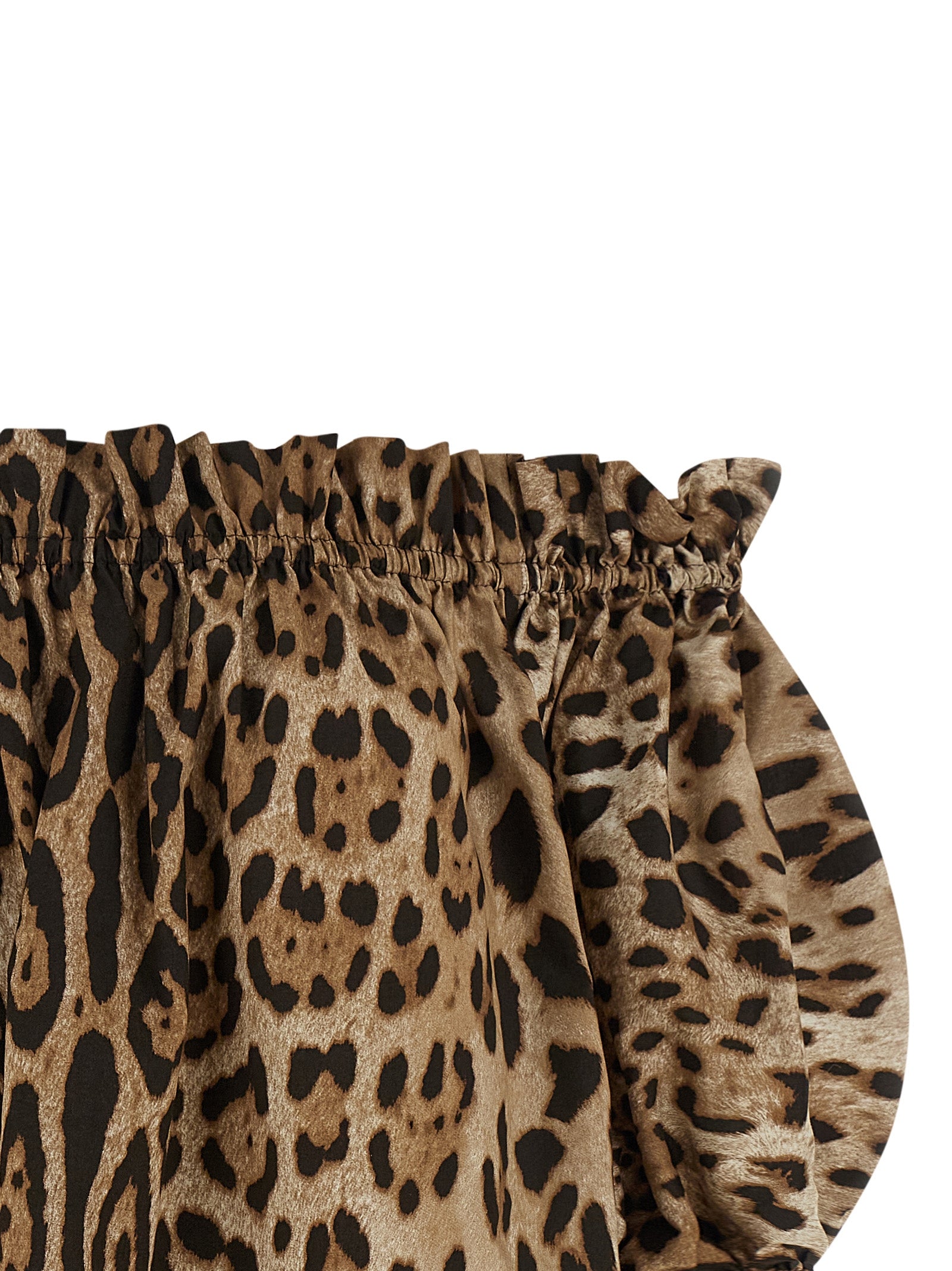 Dolce & Gabbana Brown Leopard Cotton Off-The-Shoulder Top