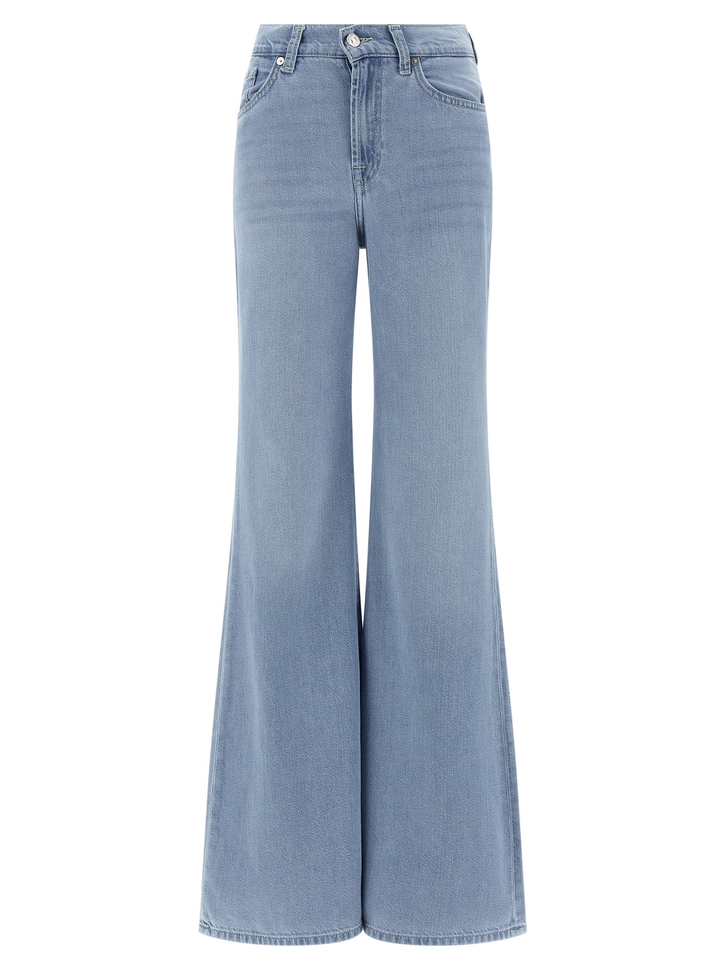 7 For All Mankind Blue Cotton Retro Flared Hana Jeans
