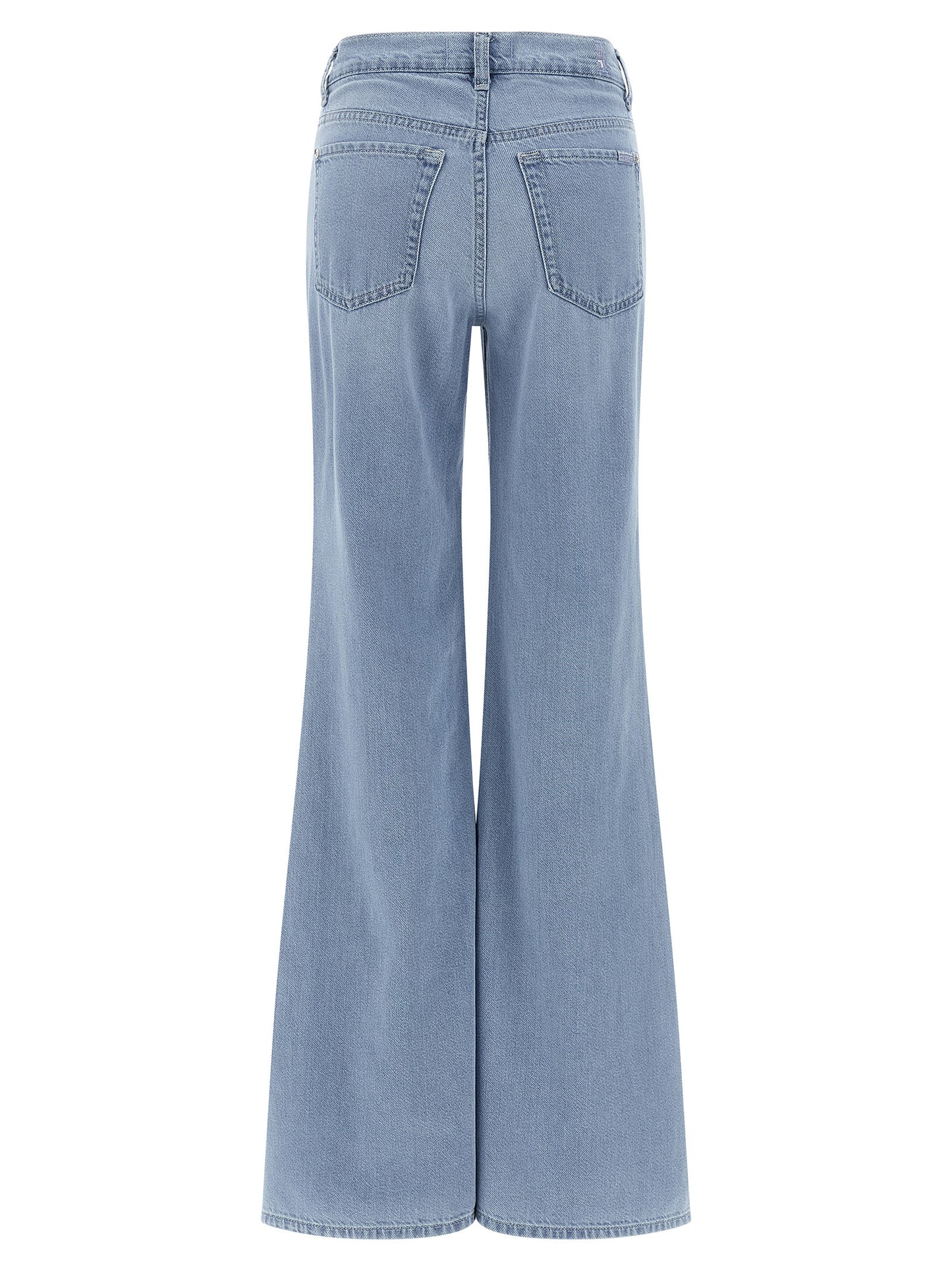 7 For All Mankind Blue Cotton Retro Flared Hana Jeans
