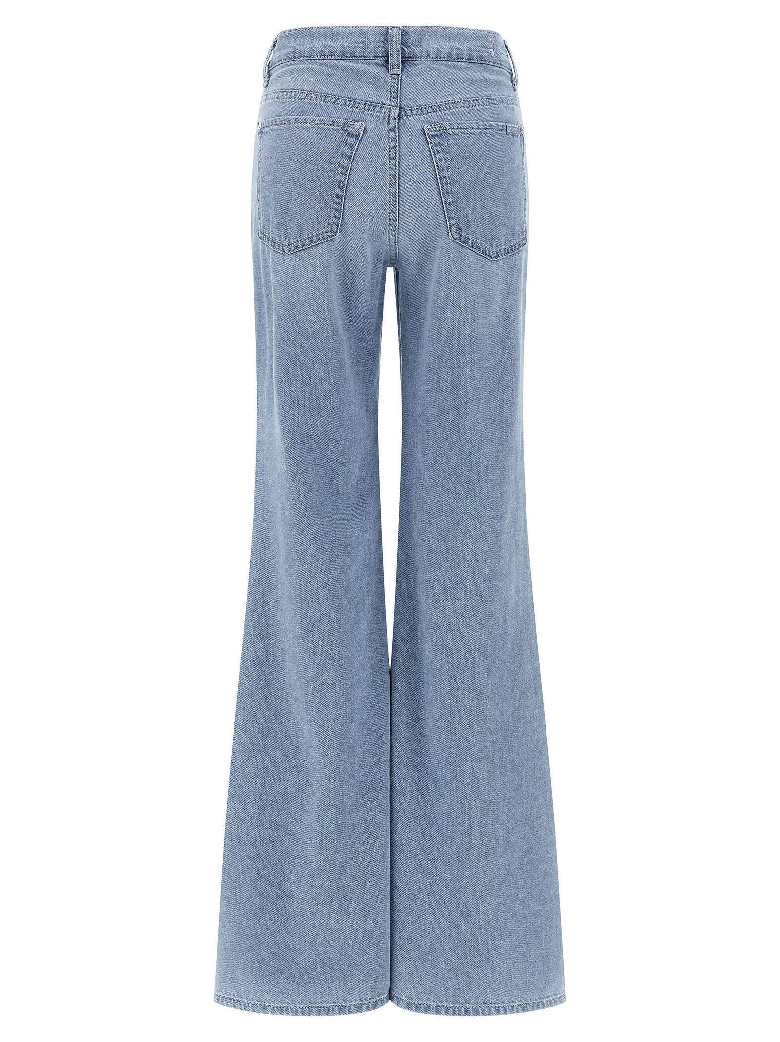 7 For All Mankind Blue Cotton Retro Flared Hana Jeans
