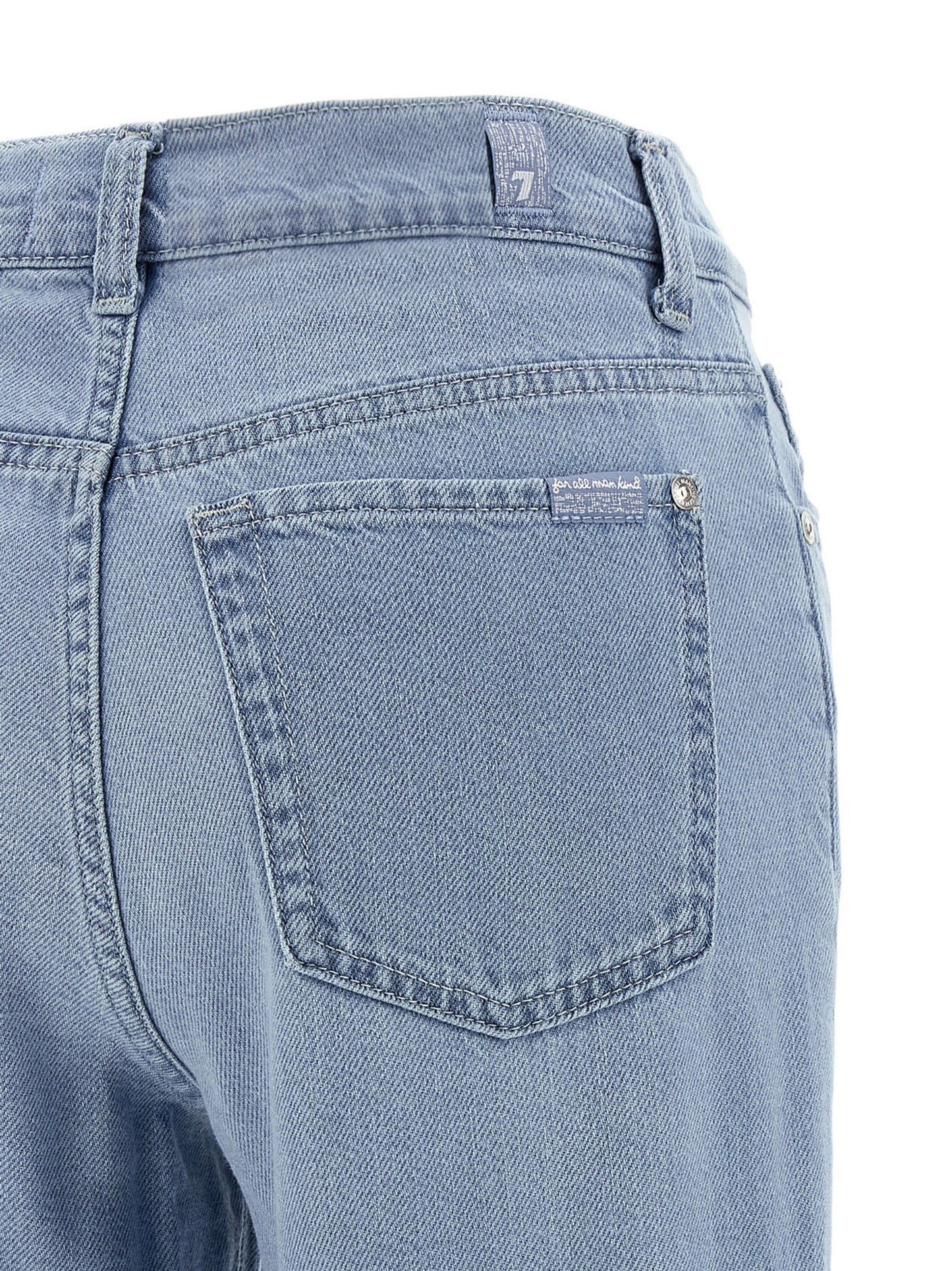7 For All Mankind Blue Cotton Retro Flared Hana Jeans