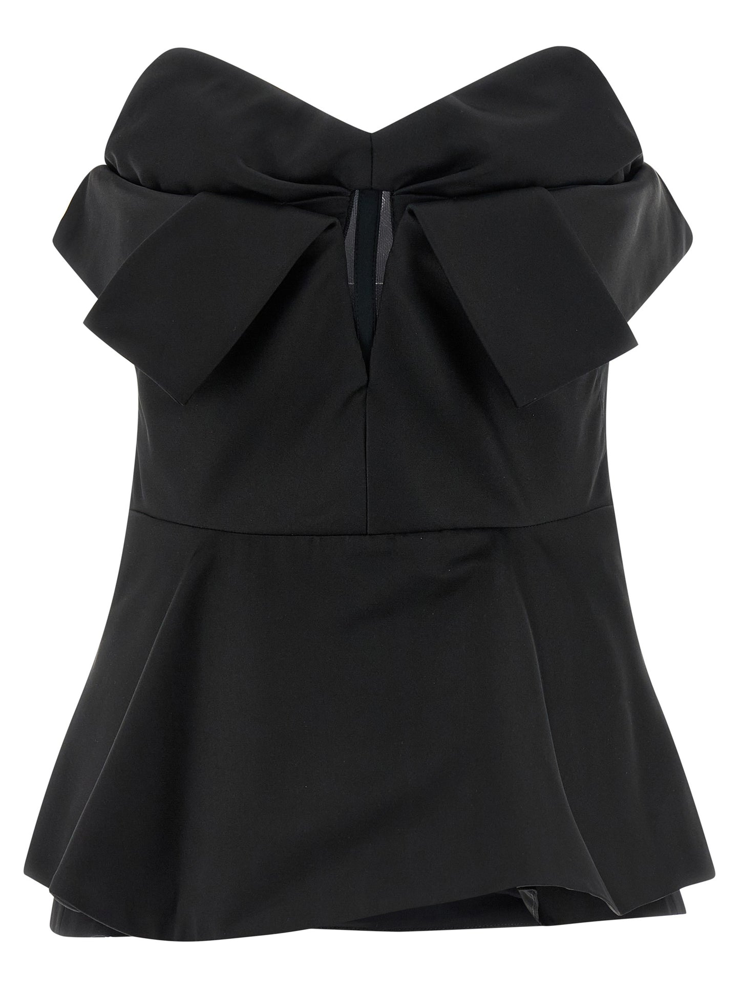 Alexander McQueen Black Duchess Silk Off-the-Shoulder Bustier Tank Top