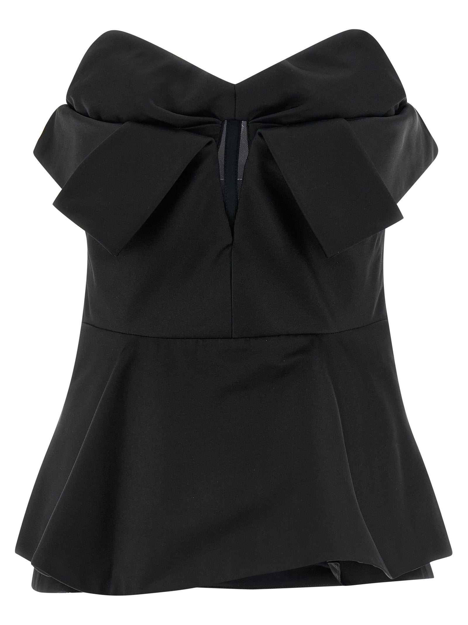 Alexander McQueen Black Duchess Silk Off-the-Shoulder Bustier Tank Top