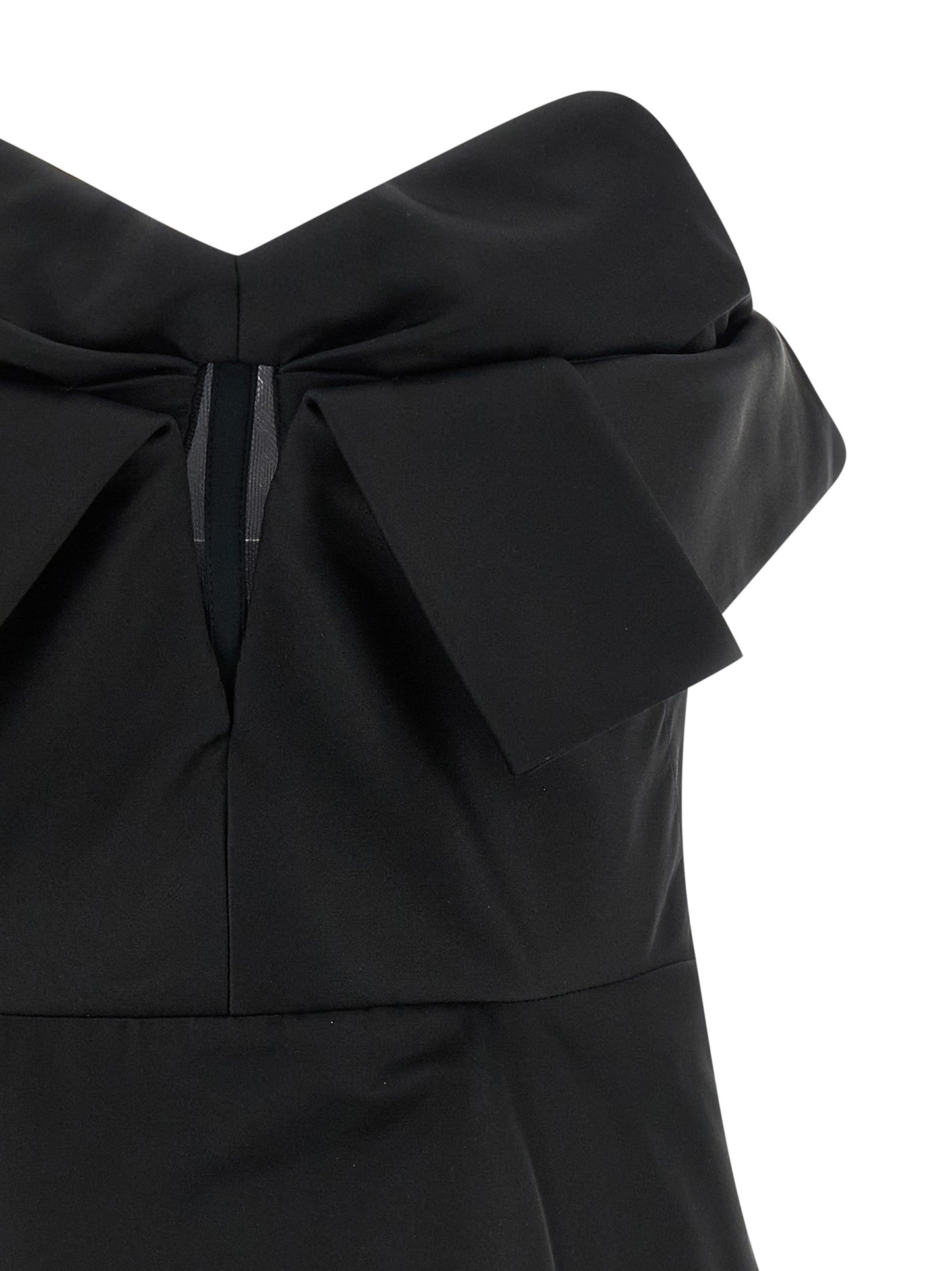 Alexander McQueen Black Duchess Silk Off-the-Shoulder Bustier Tank Top