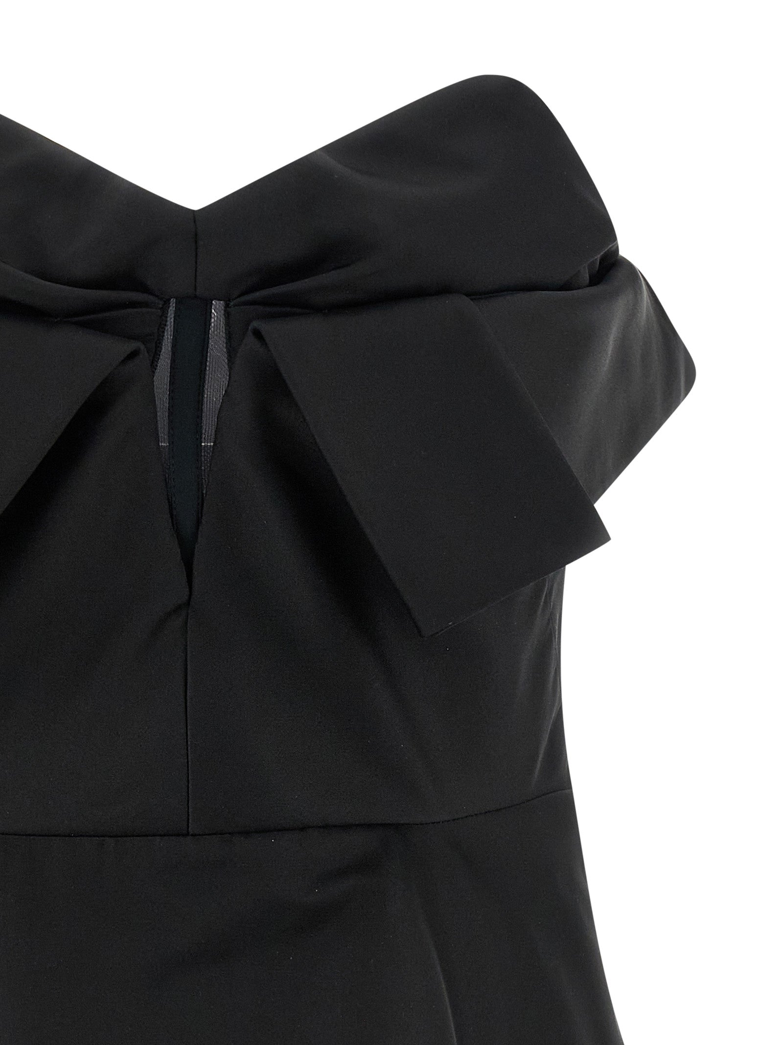 Alexander McQueen Black Duchess Silk Off-the-Shoulder Bustier Tank Top