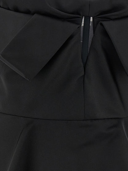 Alexander McQueen Black Duchess Silk Off-the-Shoulder Bustier Tank Top