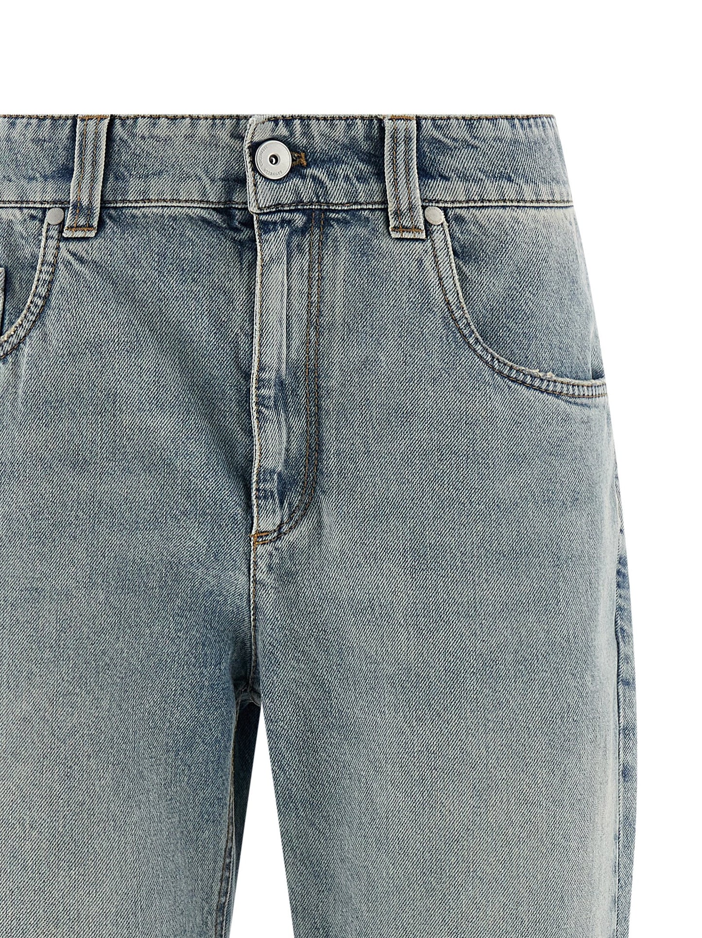 Brunello Cucinelli Blue Cotton Straight-Leg Jeans