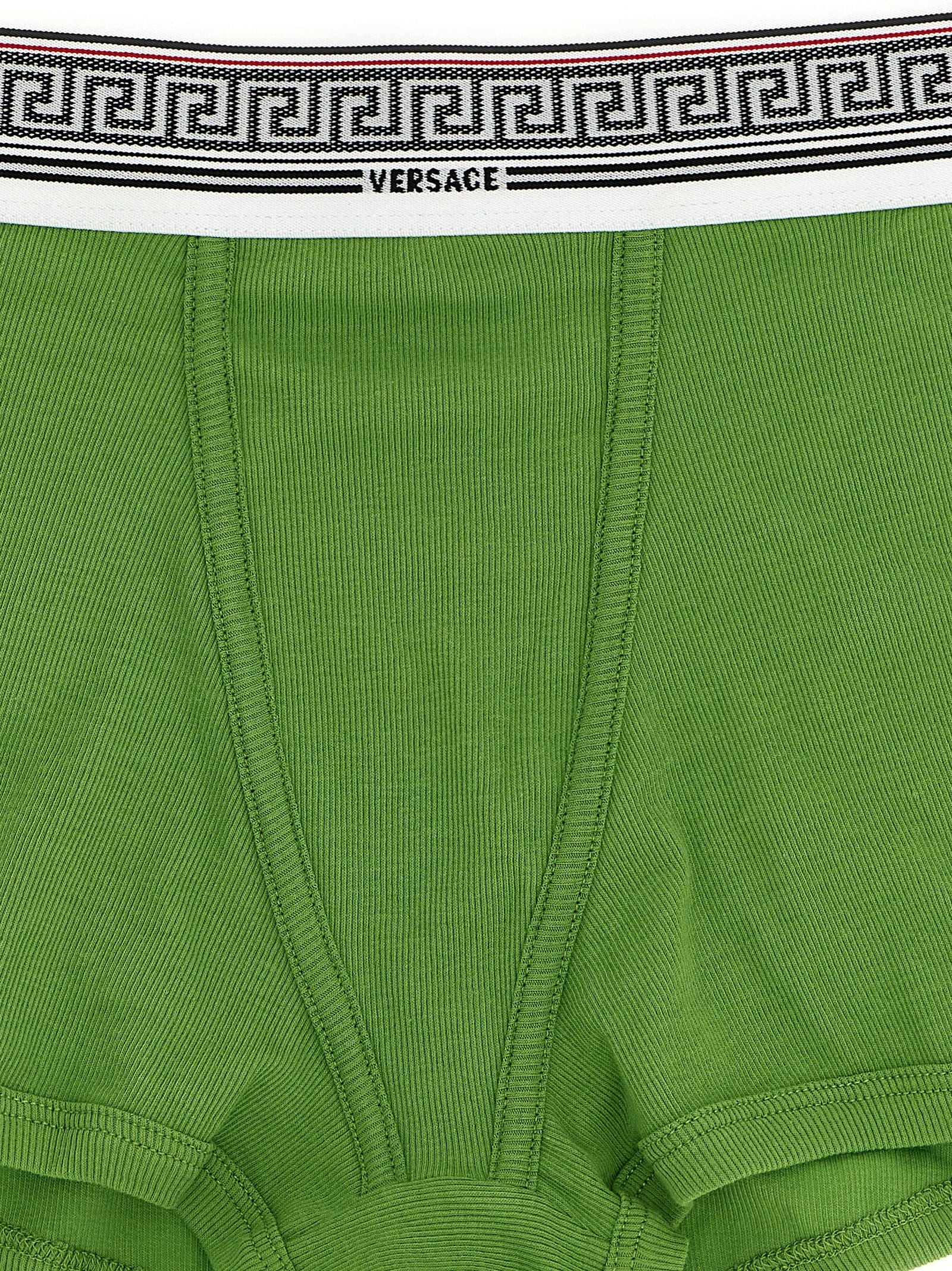 Versace Bicolor Cotton Briefs in Green