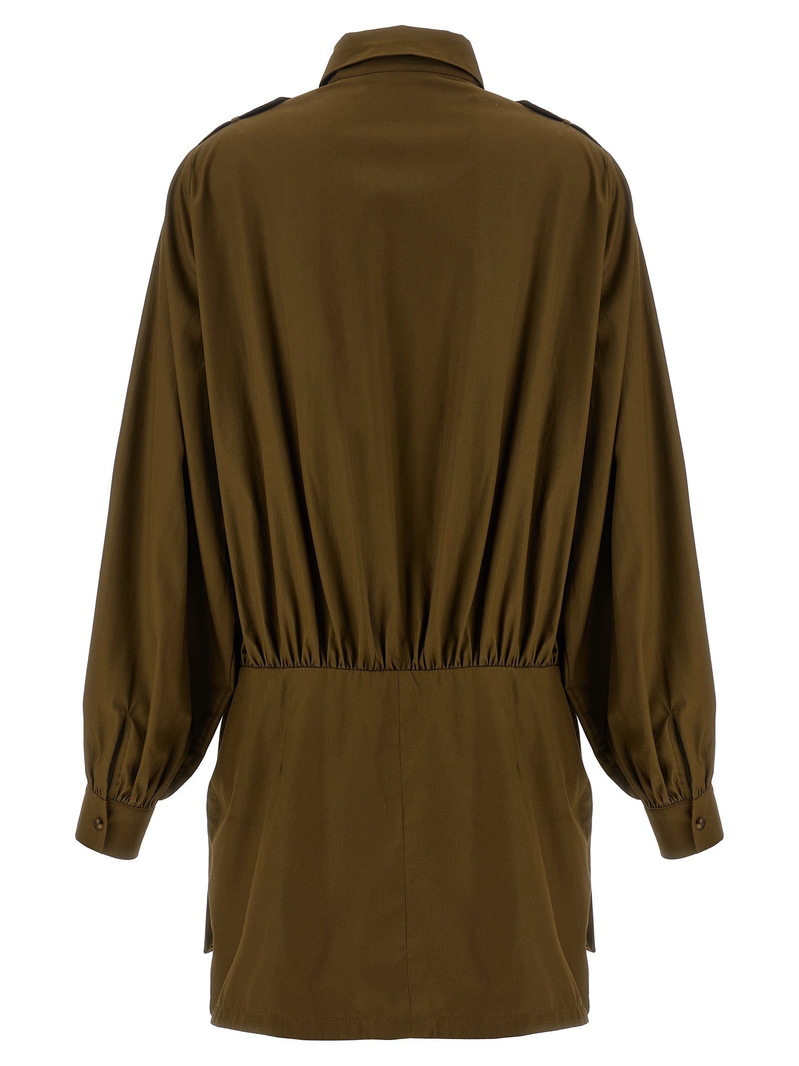 7 For All Mankind Brown Cotton Mini Utility Dress