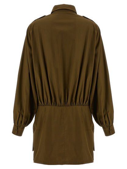 7 For All Mankind Brown Cotton Mini Utility Dress