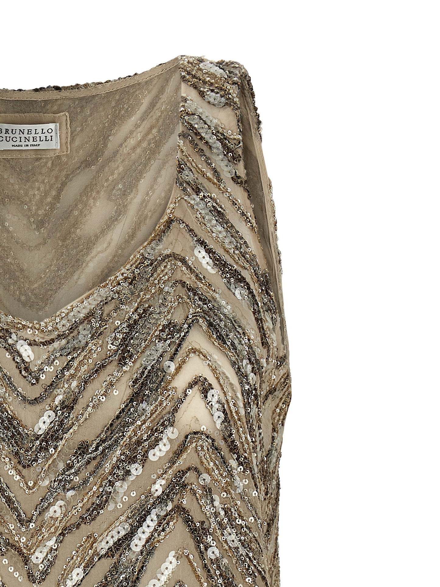 Brunello Cucinelli Beige Silk Tank Top for Women